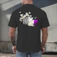 Asexual Book Lover LGBT Reading Pride Ace Flag Daisy Men's Back Print T-Shirt