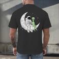 Astronaut Reading Book To Alien Moon Space Book Lover Men Men's Back Print T-Shirt Astronaut Reading Book To Alien Moon Space Book Lover Men Men's Back Print T-Shirt