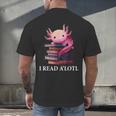 Axolotl Book Lover Librarian Reading Library Readers Men's Back Print T-Shirt Axolotl Book Lover Librarian Reading Library Readers Men's Back Print T-Shirt