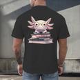 Axolotl Books Readsalotl Reading Bookworm Kawaii Axolotl Men's Back Print T-Shirt Axolotl Books Readsalotl Reading Bookworm Kawaii Axolotl Men's Back Print T-Shirt