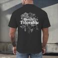Barely Tolerable Shirt Floral Book Lover Quote Bookish Men's Back Print T-Shirt