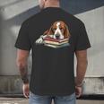 Basset Hound Books Dog Breed Graphic Men's Back Print T-Shirt