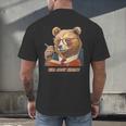 Bear Reading Book Glasses Library Zoo Teacher School Animal Men's Back Print T-Shirt