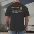 Biblioholic Definition Reading Nerd Book Lovers Geek Men's Back Print T-Shirt