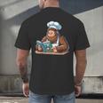 Bigfoot Reading a Cookbook Men's Back Print T-Shirt
