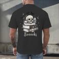 Boo Skeleton Skull Books Halloween Women School Teacher Kid Men's Back Print T-Shirt