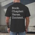 Book Chapter Verse Context Theology Christian Reformed Men's Back Print T-Shirt Book Chapter Verse Context Theology Christian Reformed Men's Back Print T-Shirt
