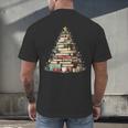 Book Christmas Tree Books Lovers Xmas Teacher Men Women Kids Men's Back Print T-Shirt