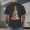 Book Christmas Tree Book Lover Teacher Librarian Men's Back Print T-Shirt Book Christmas Tree Book Lover Teacher Librarian Men's Back Print T-Shirt