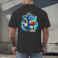 Book Dragon Reading Lover Men's Back Print T-Shirt