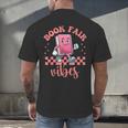 Book Fair Vibes School Librarian Retro 70s Reading Bookworm Men's Back Print T-Shirt Book Fair Vibes School Librarian Retro 70s Reading Bookworm Men's Back Print T-Shirt