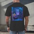 Book Library Bookshelf Armchair Window Pattern Print Men's Back Print T-Shirt Book Library Bookshelf Armchair Window Pattern Print Men's Back Print T-Shirt