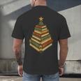 Book Lover Christmas Graphic For Librarians Men's Back Print T-Shirt