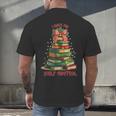 Book Lover Christmas Tree I Have No Shelf Control Men's Back Print T-Shirt