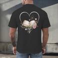 Book Lover Heart Shaped Reading Art Librarian Men's Back Print T-Shirt