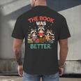 Book Lover Racoon Reading Bookish The Book Was Better Men's Back Print T-Shirt Book Lover Racoon Reading Bookish The Book Was Better Men's Back Print T-Shirt