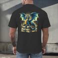 Book Lover Reading Fantasy Dragon Men's Back Print T-Shirt