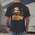 Book Lover Sloth Reading Bookish Library Read Books Be Kind Men's Back Print T-Shirt