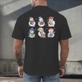 Book Lover Teacher Snowman Reading Books Christmas Winter Men's Back Print T-Shirt