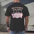 Book Lover's Pretty Girl's Read Books Men's Back Print T-Shirt Book Lover's Pretty Girl's Read Books Men's Back Print T-Shirt