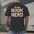 Book Nerd Retro Pixel Reading Librarian Aesthetic Men's Back Print T-Shirt