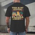 Book And Pajama This Is My Reading Pajama Bedtime Reading Men's Back Print T-Shirt