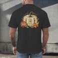 Book Pumpkin Fall Reading Thanksgiving Teacher Librarian Men's Back Print T-Shirt Book Pumpkin Fall Reading Thanksgiving Teacher Librarian Men's Back Print T-Shirt
