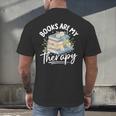 Book Are My Therapy Aesthetic Bookish Reading Men's Back Print T-Shirt Book Are My Therapy Aesthetic Bookish Reading Men's Back Print T-Shirt
