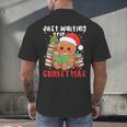 Book Reading Just Waiting For Christmas Gingerbread Men's Back Print T-Shirt