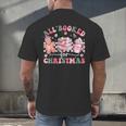 All Booked For Christmas Book Coffee Latte Gingerbread Men's Back Print T-Shirt