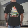 All Booked For Christmas Book Lovers Xmas Tree Lights Men's Back Print T-Shirt
