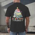 All Booked For Christmas Book Tree Lights Christmas Library Men's Back Print T-Shirt All Booked For Christmas Book Tree Lights Christmas Library Men's Back Print T-Shirt