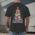 All Booked For Christmas Book Christmas Tree Lights Men's Back Print T-Shirt All Booked For Christmas Book Christmas Tree Lights Men's Back Print T-Shirt