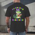 All Booked For Mardi Gras Crocodile Reading Book Teacher Men's Back Print T-Shirt