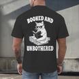 Booked And Unbothered Cat Reading Book Lovers Men's Back Print T-Shirt Booked And Unbothered Cat Reading Book Lovers Men's Back Print T-Shirt