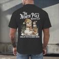 Bookish Christmas North Pole Book Club Snowman Book Worm Men's Back Print T-Shirt