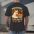 Books And BER Months Fall Librarian Reading Halloween Men's Back Print T-Shirt Books And BER Months Fall Librarian Reading Halloween Men's Back Print T-Shirt
