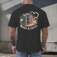 Books And Coffee Book Lover Bookish Green Book Theme Reading Men's Back Print T-Shirt Books And Coffee Book Lover Bookish Green Book Theme Reading Men's Back Print T-Shirt