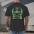 Books Dragon Reading Book Men's Back Print T-Shirt Books Dragon Reading Book Men's Back Print T-Shirt