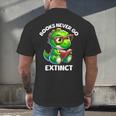 Books Never Go Extinct Reading Dinosaur Bookish Nerdy Men's Back Print T-Shirt Books Never Go Extinct Reading Dinosaur Bookish Nerdy Men's Back Print T-Shirt