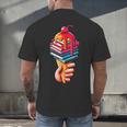 Books Reading Ice Cream Men's Back Print T-Shirt