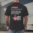 Books Saying JOMO Joy Of Missing Out For Bookworms Men's Back Print T-Shirt