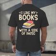 I Like My Books With a Side Of Panic Thriller Men's Back Print T-Shirt I Like My Books With a Side Of Panic Thriller Men's Back Print T-Shirt
