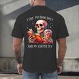 I Like My Books Spicy And My Coffee Icy Skeleton Men's Back Print T-Shirt