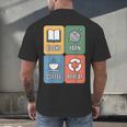 Books Yarn Coffee Repeat Crocheting Men's Back Print T-Shirt