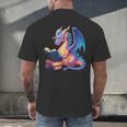 Bookworm Book Lover Women Girls Dragon Reading Men's Back Print T-Shirt Bookworm Book Lover Women Girls Dragon Reading Men's Back Print T-Shirt