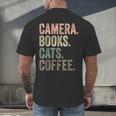 Camera Books Cats And Coffee Lover Photography Men Women Men's Back Print T-Shirt