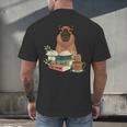 Capybara Glasses Reading Books Capybara Nerd Bookworm Men's Back Print T-Shirt