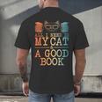 Cat & Book Art For Men Women Cat Librarian Novel Book Lover Men's Back Print T-Shirt