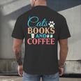 Cats Books And Coffee Men's Back Print T-Shirt